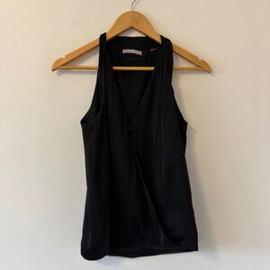 Tart Black Wrap Sleeveless Blouse | Size Small
